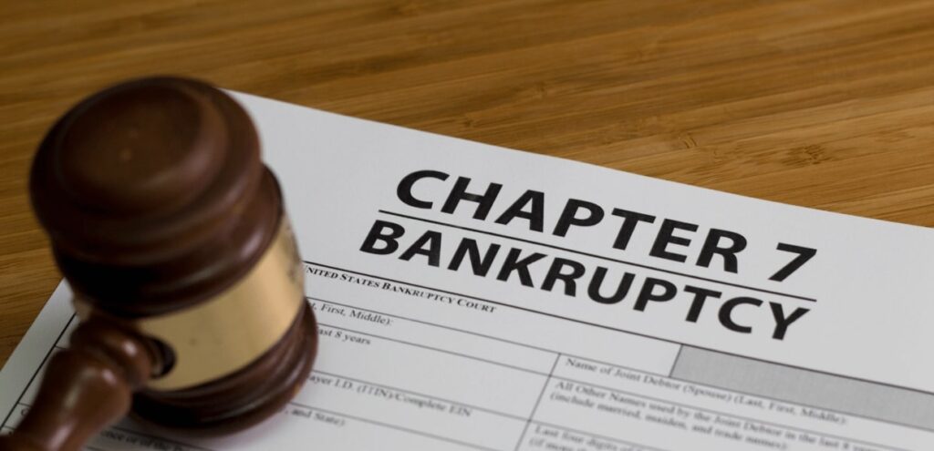 chapter 7 bankruptcy papers on a desk